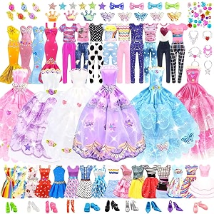 doll clothes and accessories including fashion dresses and doll shoes for 115 inch dolls