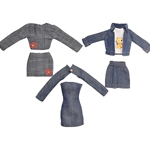 el figo doll clothes doll dresses and accessories set  3 pc denim outfits with accessories tailored dress for 28 cm - 31 cm tall toy