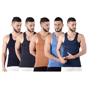 dollar lehar men combed cotton round neck vest -colour may vary
