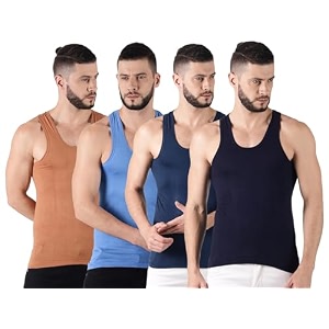 dollar lehar men combed cotton round neck vest -colour may vary