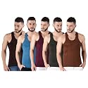 Dollar Lehar Men Combed Cotton Round Neck Vest -Colour May Vary
