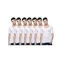 Dollar Lehar Men Combed Cotton Round Neck with Sleeve Vest -White