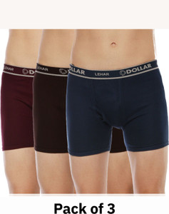 dollar men dollar lehar mens combed cotton trunk - pack of 3 - actual colour may vary brief