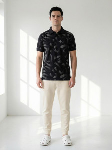 Dollar Men Printed Polo Neck Cotton Blend