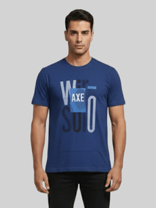Dollar Printed Men Round Neck Light Blue