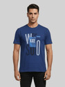 Dollar Printed Men Round Neck Light Blue
