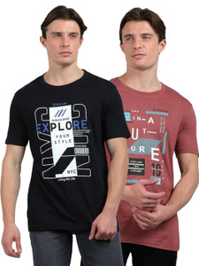 Dollar Printed Men Round Neck Multicolor T-Shirt