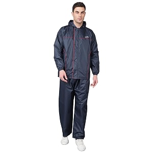 dollar rainguard men39s pvc full sleeve solid reversible raincoat set with adjustable hood and pocket