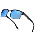 Dollger Polarized Sunglasses Men Half Frame Square Semi-Rimless Driving Sun Glasses Shades for Men UV400 Protection