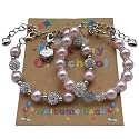 DOLON 2 Pcs Imitation Pink Pearls Crystal