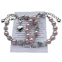 DOLON 2 Pcs Imitation Pink Pearls Crystal