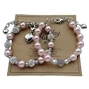 DOLON 2 Pcs Imitation Pink Pearls Crystal