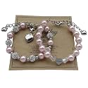 DOLON 2 Pcs Imitation Pink Pearls Crystal