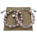 DOLON 2 Pcs Imitation Pink Pearls Crystal