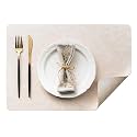 DOLOPL Placemats Set of 8, Reversible Dual-Color Faux Leather Place Mats