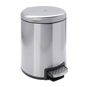 dolphy 05l stainless steel pedal bin with plastic bucket and lid trash can for homeoffice bathroom