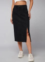 dolsia Washed Women Pencil Black Skirt