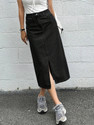 dolsia Washed Women Pencil Black Skirt