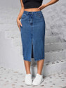 dolsia Washed Women Pencil Blue Skirt