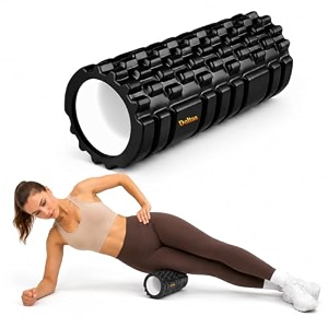 doltas foam roller for back pain relief  high density deep tissue massage roller for muscle recovery exercise amp stretching  body pain relief roller for gym home workout yoga amp physiotherapy  black