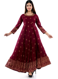 DOM Women Printed Anarkali Kurta