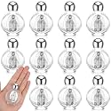 Domensi 12 Pcs Christmas Advent Mini Glass Holy Water Bottle 0.5 oz, Silver