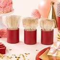 Domensi 150 Pcs Glitter Plastic Holder Cutlery Set for Kitchen,Red