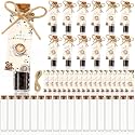 Domensi 30 Set a Baby Is Brewing Shower Decorations Coffee Themed Baby Shower Favors for Guests, Includes 30 Glass Bottles with Cork Stopper 30 Thank You Cards for Party Souvenirs Gift(Fresh,Brown)