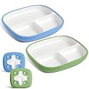 Domensi Kids Porcelain Plates with Silicone Sleeves,Brisk,2 Set