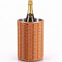 Domensi Rattan Wine Chiller, Stainless Steel Double Wall Cooler Bucket