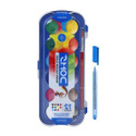 DOMS 12 Shades Water Color Cakes 28mm With Brush and Blue Pen Pen