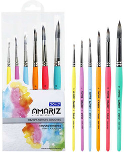 doms 6 candy artists brushes round  for acrylic water poster  gouache colors