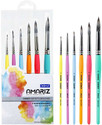 DOMS 6 Candy Artist's Brushes Round | For Acrylic, Water, Poster & Gouache Colors