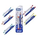 Doms Groove Retractable Eraser | Groove For Better Grip With Excellent Erasing Performance | Free 2 Refill Eraser With This Pack | Pack of 10 Erasers