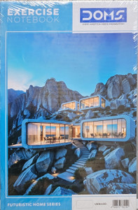 doms landmarks series  hard bound notebook  33 x 21 cm  regular notebook  futuristic home  unruled  400 pages blue