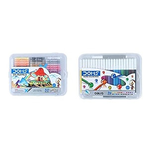doms oil pastel 50 shades plastic pack aqua non-toxic watercolour sketch pen set with plastic case 24 assorted shades