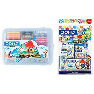 doms oil pastel 50 shades plastic pack amp art strokes ink multicolor