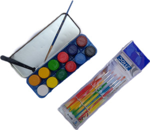 DOMS poster colour 12 shades with brush