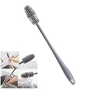 DOMUM Bottle Cleaning Brush Silicone Long Handle for Baby Bottle, Water Bottle, Containers, Vase and Glass, Cleaner for Home and Kitchen, Flexible Bristles Brush.