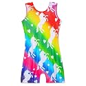 Domusgo Gymnastics Leotards for Girls Sparkly One Piece Biketard Size 1-10Y