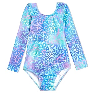 domusgo toddler leotard gymnastics long sleeve sparkly tumbling dance leotards for baby girls kids teens 2-14 years