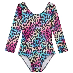domusgo toddler leotard gymnastics long sleeve sparkly tumbling dance leotards for baby girls kids teens 2-14 years