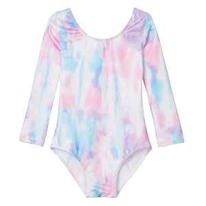 domusgo toddler leotard gymnastics long sleeve sparkly tumbling dance leotards for baby girls kids teens 2-14 years