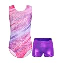 Domusgo Toddler Leotard Gymnastics Long Sleeve, Sparkly Tumbling Dance Leotards for Baby Girls Kids Teens 2-14 Years