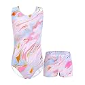 Domusgo Toddler Leotard Gymnastics Long Sleeve, Sparkly Tumbling Dance Leotards for Baby Girls Kids Teens 2-14 Years