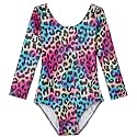 Domusgo Toddler Leotard Gymnastics Long Sleeve, Sparkly Tumbling Dance Leotards for Baby Girls Kids Teens 2-14 Years