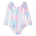 Domusgo Toddler Leotard Gymnastics Long Sleeve, Sparkly Tumbling Dance Leotards for Baby Girls Kids Teens 2-14 Years