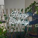 DON'T JUDGE ME FRIENDSKART Happy Birthday Neon Sign/Lights Neon LED Light, Wedding Birthday Party Home Wall Decor Bar Salon Neon Light Signorative Light for Room, Bedroom, Party and Bar (White)