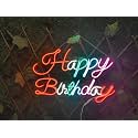 DON'T JUDGE ME Happy Birthday Neon Sign/Lights Neon LED Light, Wedding Birthday Party Home Wall Decor Bar Salon Neon Light Signorative Light for Room, Bedroom, Party and Bar (Multi-Colour)