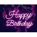 DON'T JUDGE ME FRIENDSKART Happy Birthday Neon Sign/Lights Neon LED Light, Wedding Birthday Party Home Wall Decor Bar Salon Neon Light Signorative Light for Room, Bedroom, Party and Bar (Pink)